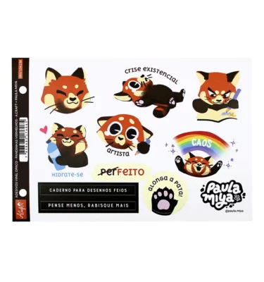 Adesivos vinil opaco - Pandinhas vermelhos - A.Craft + Paula Miya