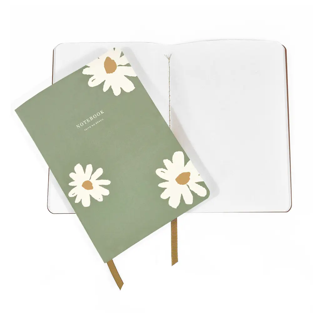 Caderno A.Craft - Matchá Floral - Sem pauta branco (align)