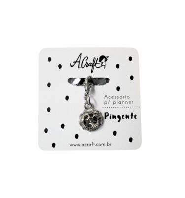 Acessório para planner A.Craft – Pingente prata com fecho – Rosa